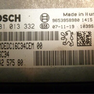 Peugeot 407 1.6 HDi 16V Engine management computer 9HZ 2008 1943NW-1943NX