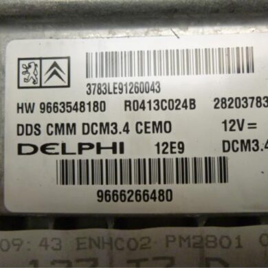 Peugeot 308  Engine management computer RHR 2009 1943S0-1606620280